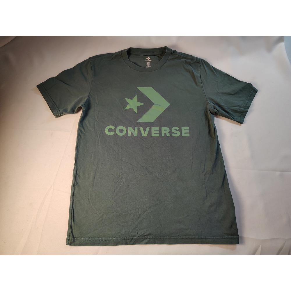 Converse Mens Star Chevron Logo Graphic‎ Tee Forest Green Short Sleeve Shirt S